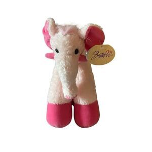 New Bestever Shelly Adventures Pink White Elephant Plush Stuffed Animal